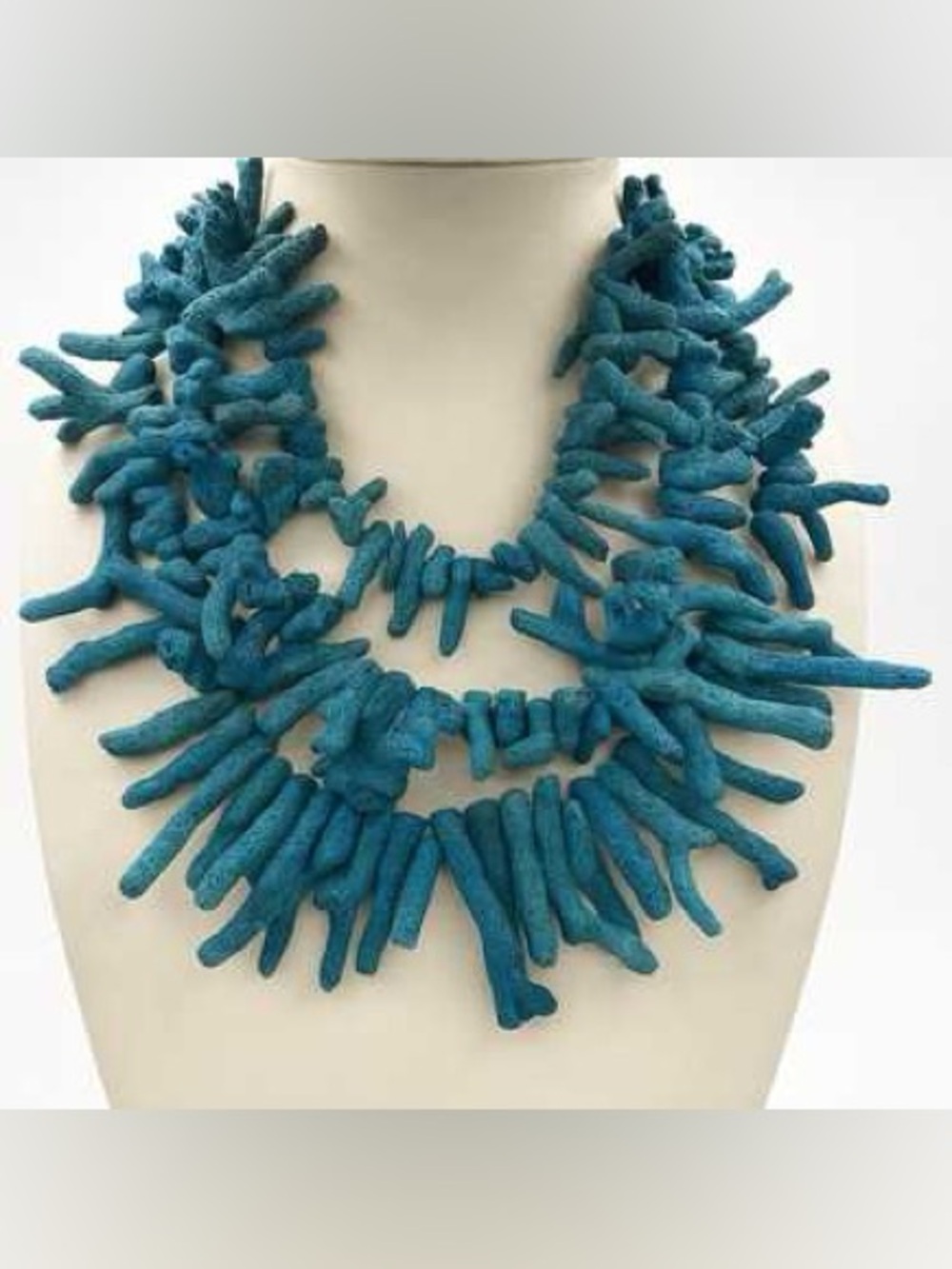 Turquoise Blue Coral Branch Statement Necklace - Women Jewelry